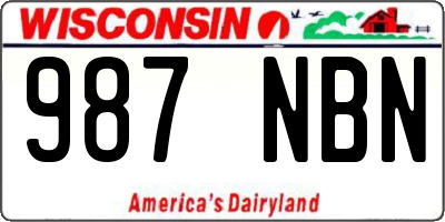 WI license plate 987NBN