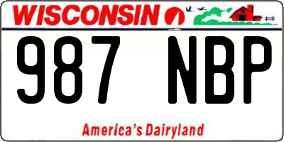 WI license plate 987NBP
