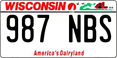 WI license plate 987NBS