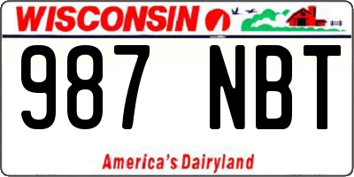 WI license plate 987NBT