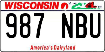 WI license plate 987NBU