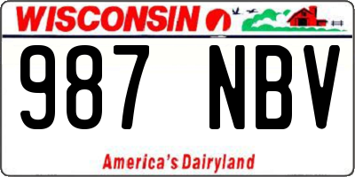 WI license plate 987NBV