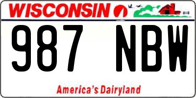 WI license plate 987NBW