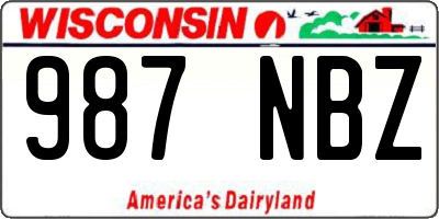 WI license plate 987NBZ