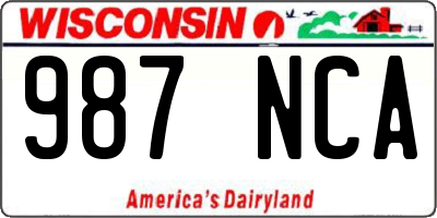 WI license plate 987NCA