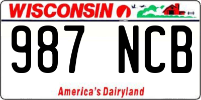 WI license plate 987NCB