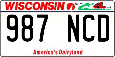 WI license plate 987NCD