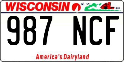 WI license plate 987NCF