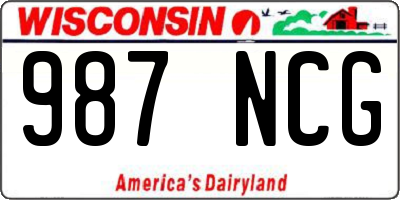 WI license plate 987NCG