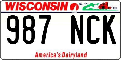 WI license plate 987NCK