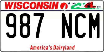 WI license plate 987NCM