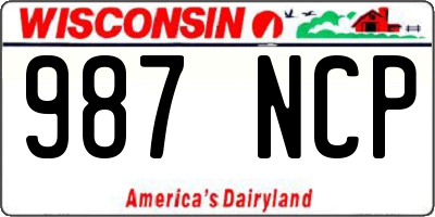 WI license plate 987NCP