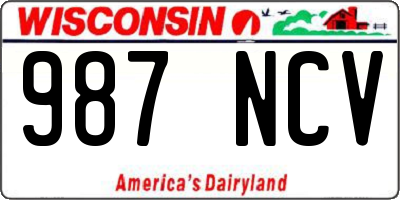WI license plate 987NCV