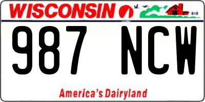 WI license plate 987NCW