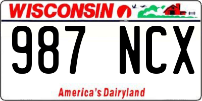 WI license plate 987NCX