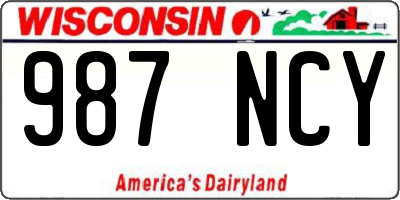 WI license plate 987NCY
