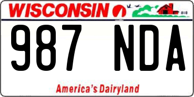 WI license plate 987NDA
