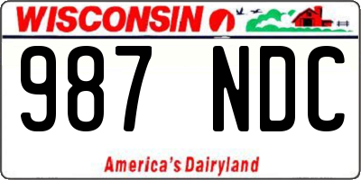 WI license plate 987NDC
