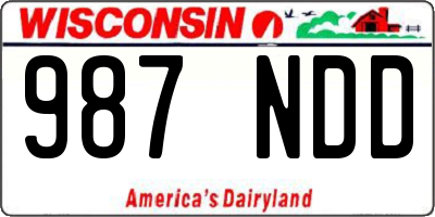 WI license plate 987NDD