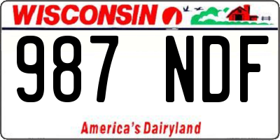 WI license plate 987NDF