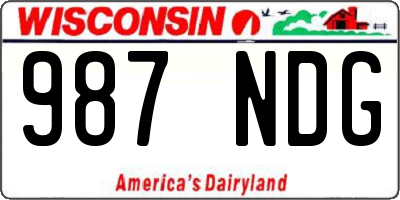 WI license plate 987NDG