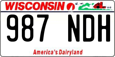 WI license plate 987NDH