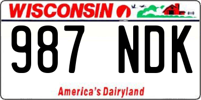 WI license plate 987NDK