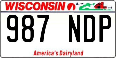 WI license plate 987NDP