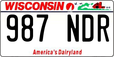 WI license plate 987NDR