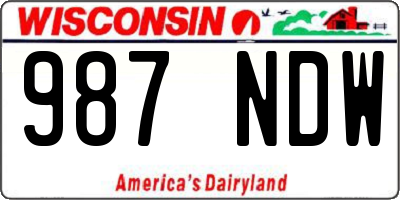 WI license plate 987NDW