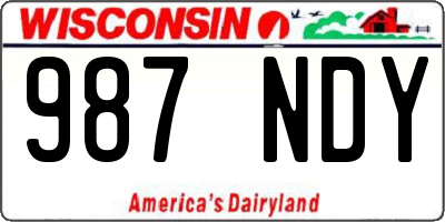 WI license plate 987NDY