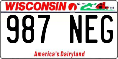 WI license plate 987NEG
