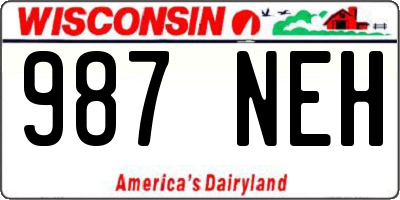 WI license plate 987NEH