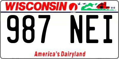 WI license plate 987NEI