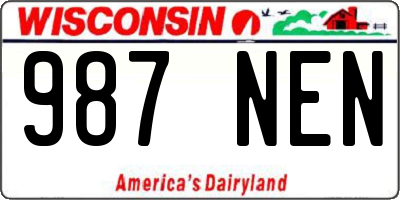 WI license plate 987NEN