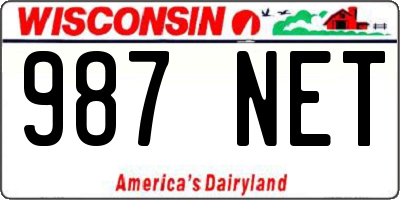 WI license plate 987NET