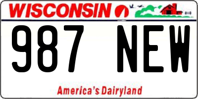 WI license plate 987NEW