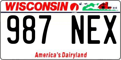 WI license plate 987NEX