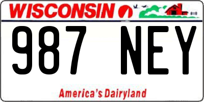 WI license plate 987NEY