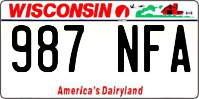 WI license plate 987NFA