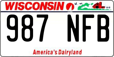 WI license plate 987NFB