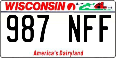 WI license plate 987NFF
