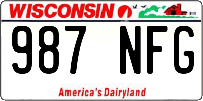 WI license plate 987NFG