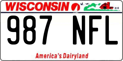 WI license plate 987NFL