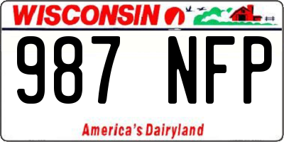 WI license plate 987NFP