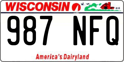 WI license plate 987NFQ