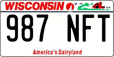 WI license plate 987NFT