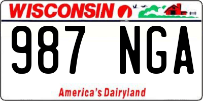 WI license plate 987NGA