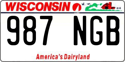 WI license plate 987NGB