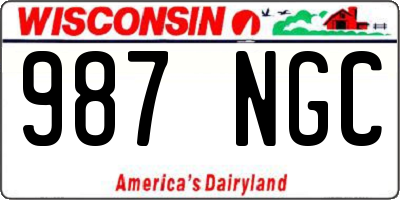 WI license plate 987NGC